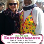 Easter Bunny and Amy Rule, First Lady of Chicago.  Special Thanks for counting down the egg hunts!