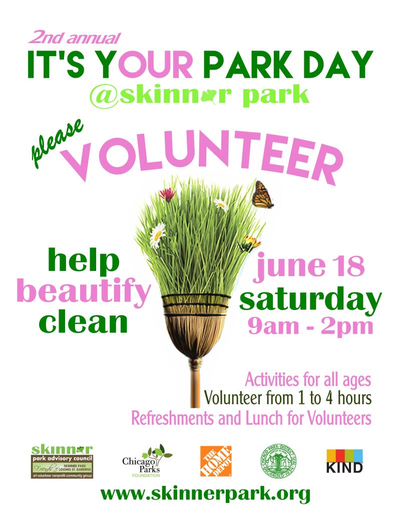 2nd Annual It's yOUR Park Day @ Skinner Park on June 18, 9am to 2pm